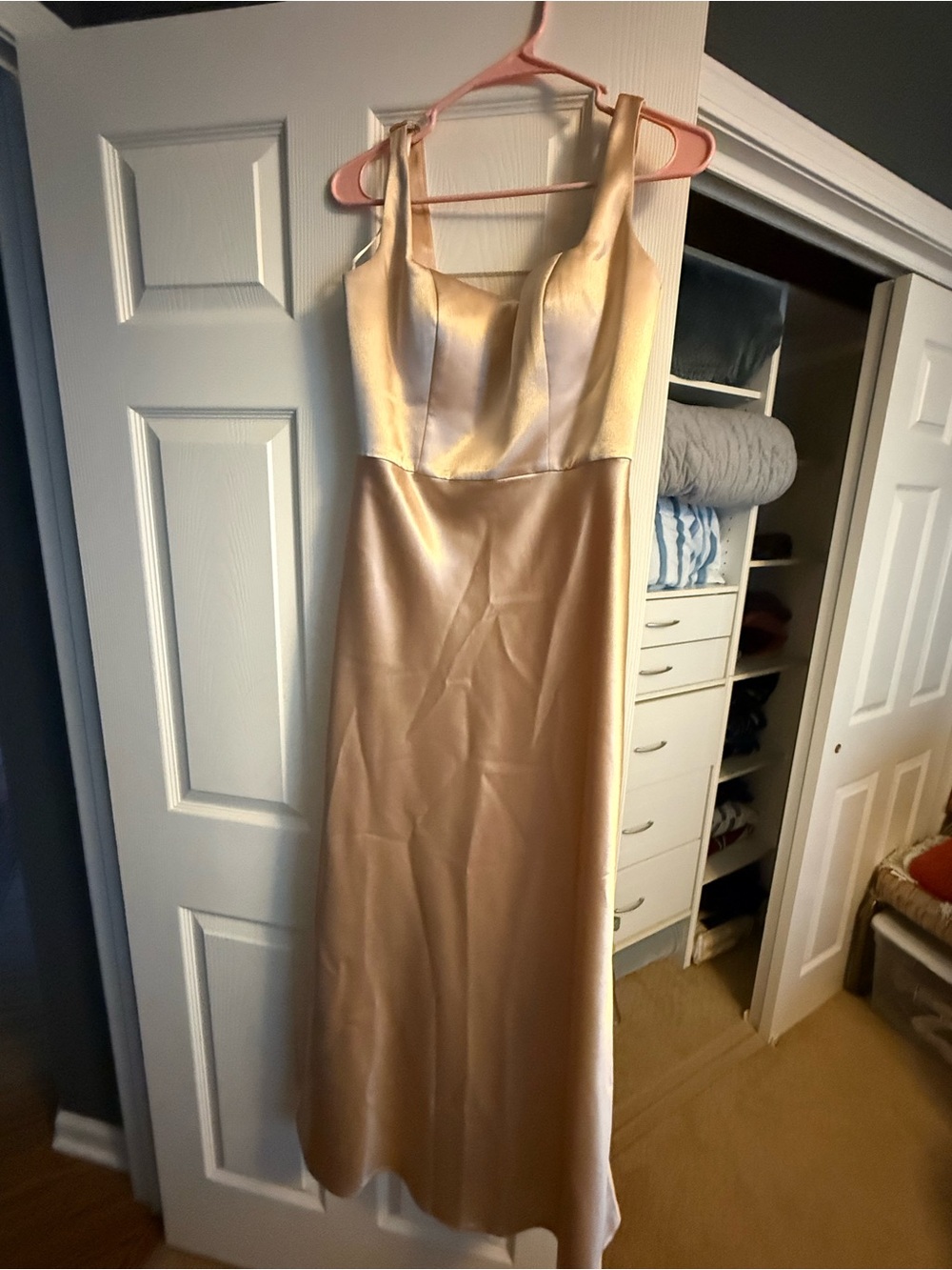 Jenny Yoo Prosecco Luxe Satin Maxi Gown